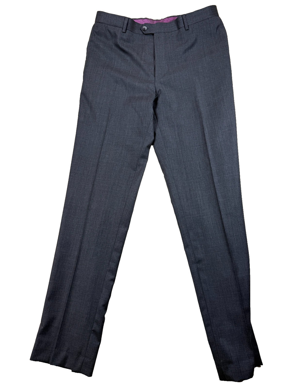 Tiglio Luxe Dandy Suit Pants 42L Measures 37x34 Men's Gray Super 150s Wool Flat